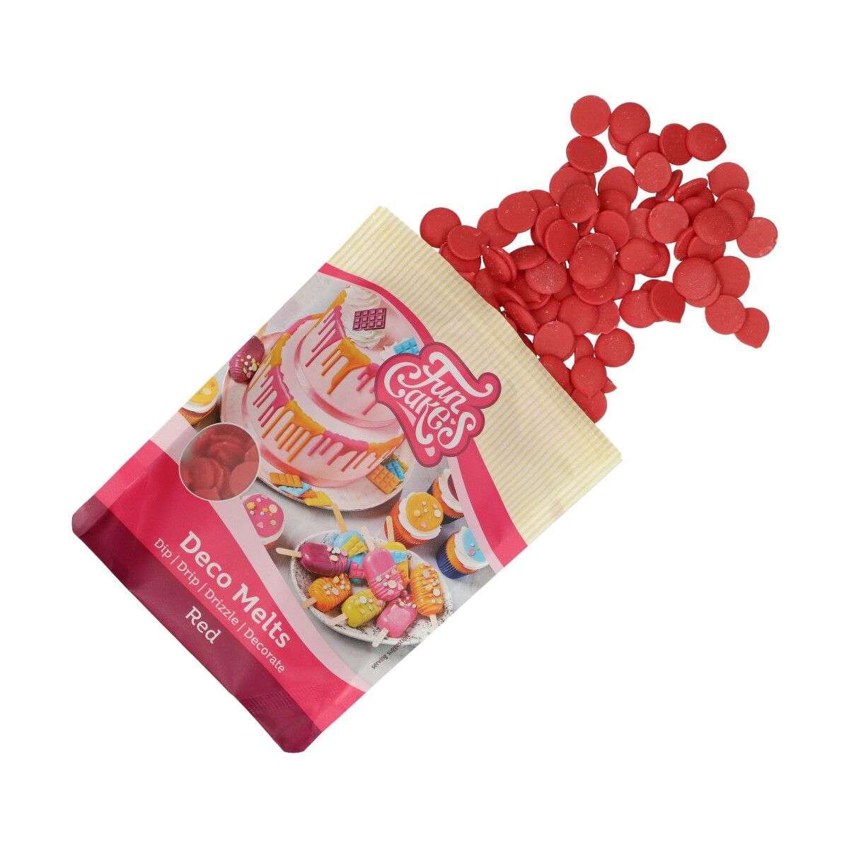 Deco Melts Pastylki Czekoladowe CZERWONE 250g Fun Cakes