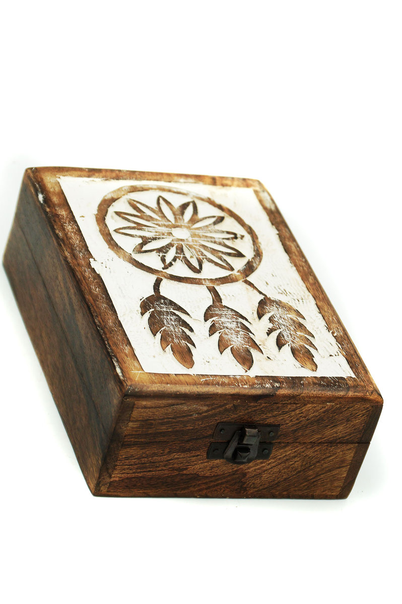 SZKATUŁKA DRENIANA PUDEŁKO SKRZYNECZKA ŁAPACZ SNÓW