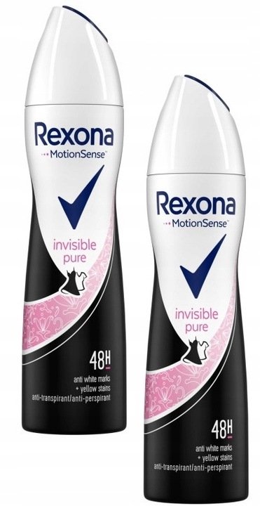 Rexona Invisible Pure, Antyperspirant W Aerozolu, 2x150ml