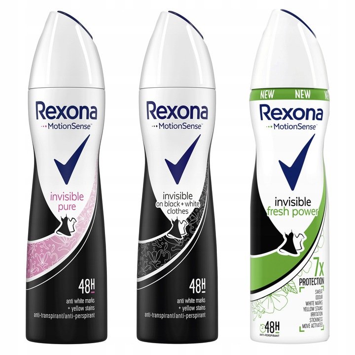 Rexona Antyperspirant spray dla kobiet Mix 3x150ml