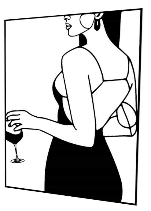 Dekoracja Ścienna Loft Pop Art Kobieta Wino J194