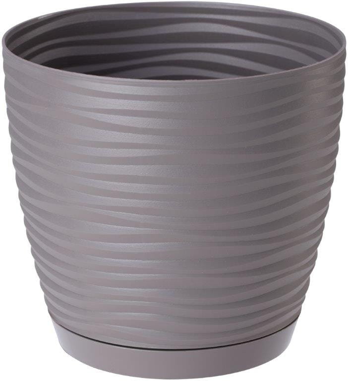 Doniczka z podstawką 13 cm Sahara kamienna 3111