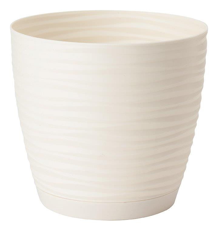 Doniczka Z Podstawką 11 Cm Sahara Kremowa 7455