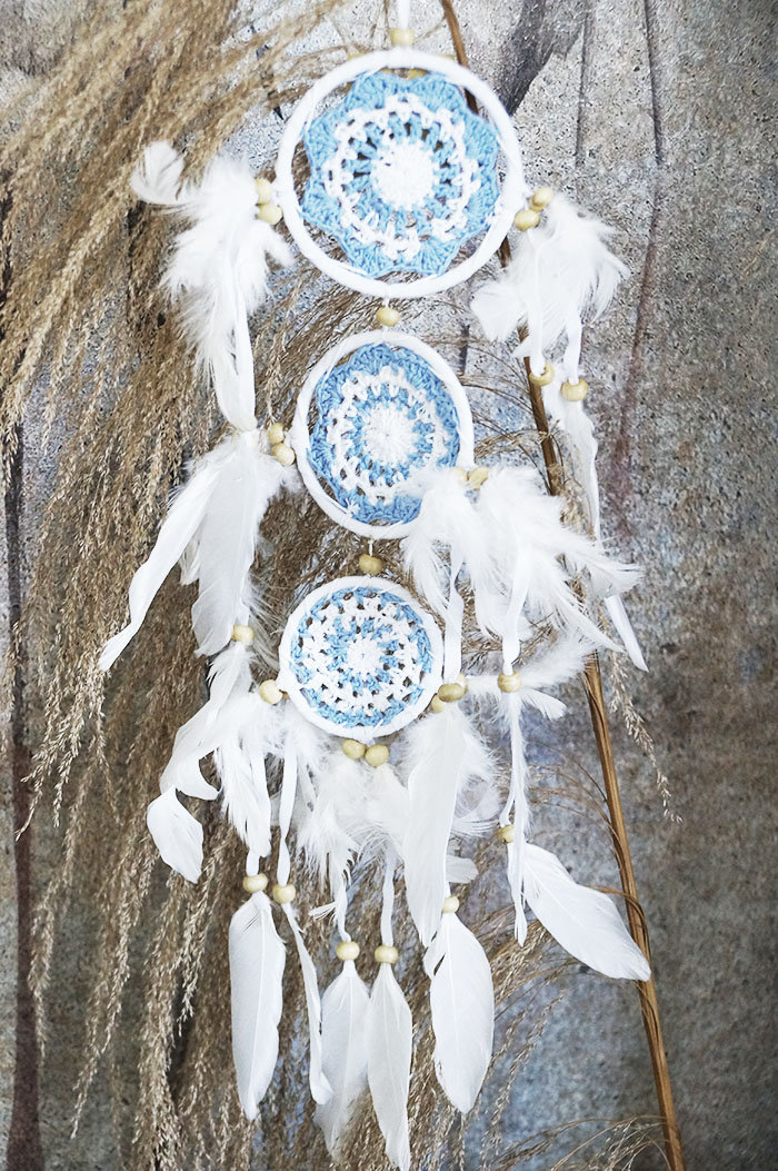 ŁAPACZ SNÓW SZYDEŁKOWY POTRÓJNY 9CM / 50CM