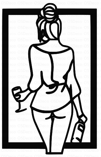 Dekoracja Ścienna Loft Pop Art Kobieta Wino W109