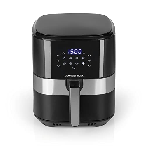 GOURMETmaxx Cyfrowa frytkownica na gorące powietrze XL, 6,2 litra, połączenie pieca na gorące powietrze, grilla i frytkownicy, timer 60 min, automatyczne wyłączanie, 8 programów zapewnia wyjątkowo