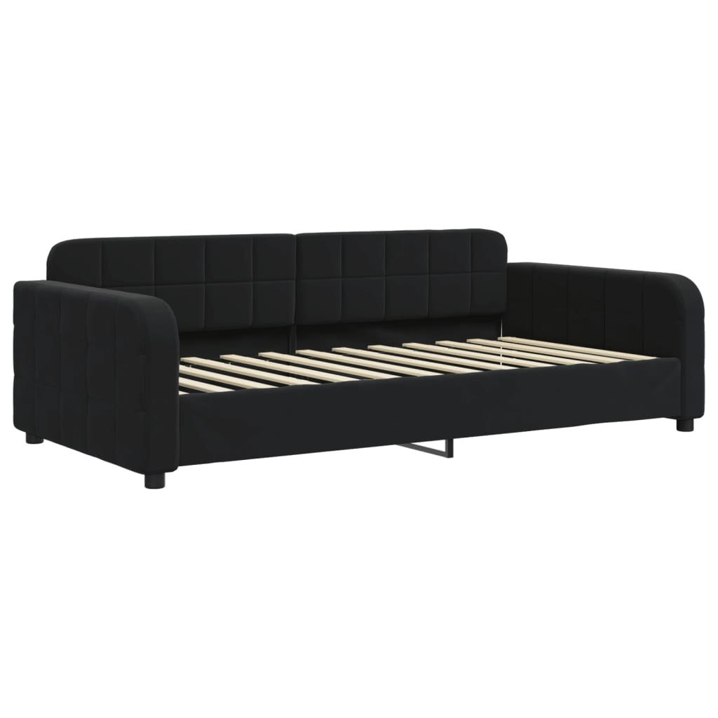 Sofa z funkcją spania, czarna, 100x200 cm, obita aksamitem Lumarko!