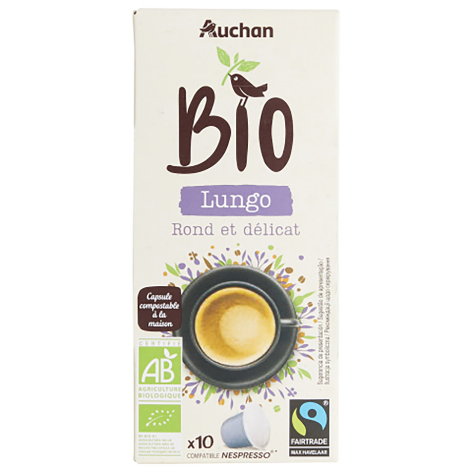 Auchan - Bio Kawa Lungo w kapsułkach