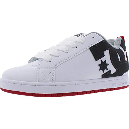 DC Court Graffik Casual Low Top męskie buty typu sneaker, Biały/szary/czerwony, 12 Medium US