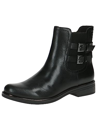 Caprice Damskie botki 9-26414-41, płaskie sznurowane, Czarna papka, 38 EU