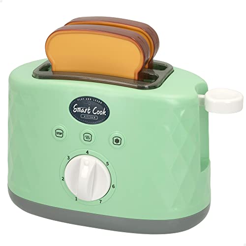 COLORBABY 49617 realistyczny toster do zabawek My Smart Home/Zawiera 2 kromki chleba/zestawy do herbaty, ekspres do kawy/akcesoria kuchenne, zabawki dla chłopców i dziewcząt