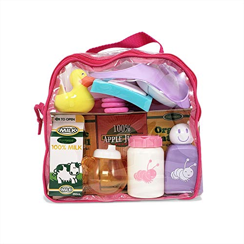 JC Toys - Plecak z 20 akcesoriami dla lalek, Odpowiedni dla lalek 38 cm, Zapisz i zabaw, Różowy, 3 lata