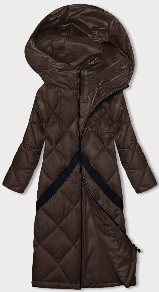 PIKOWANA KURTKA DAMSKA ZIMOWA BRĄZOWA (H-896-23) - Z-DESIGN
