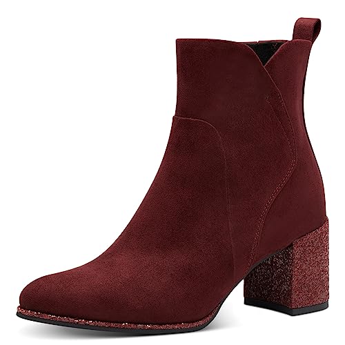 MARCO TOZZI Damskie botki na obcasie 2-25302-41, Bordeaux Comb, 38 EU