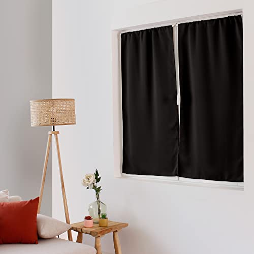ED Enjoy Home - Zasłona - Poliester - 60x120 cm - Czarna - Kolekcja Basic - Gotowy do montażu - Można prać w temperaturze 30° - do wszystkich pomieszczeń - Pościel domowa - Zasłony