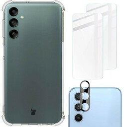 Bizon Etui + 2x szkło + obiektyw Case Clear Pack do Galaxy A24, przezroczyste