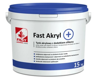 Tynk akrylowy z dodatkiem silikonu Fast Akryl 15kg