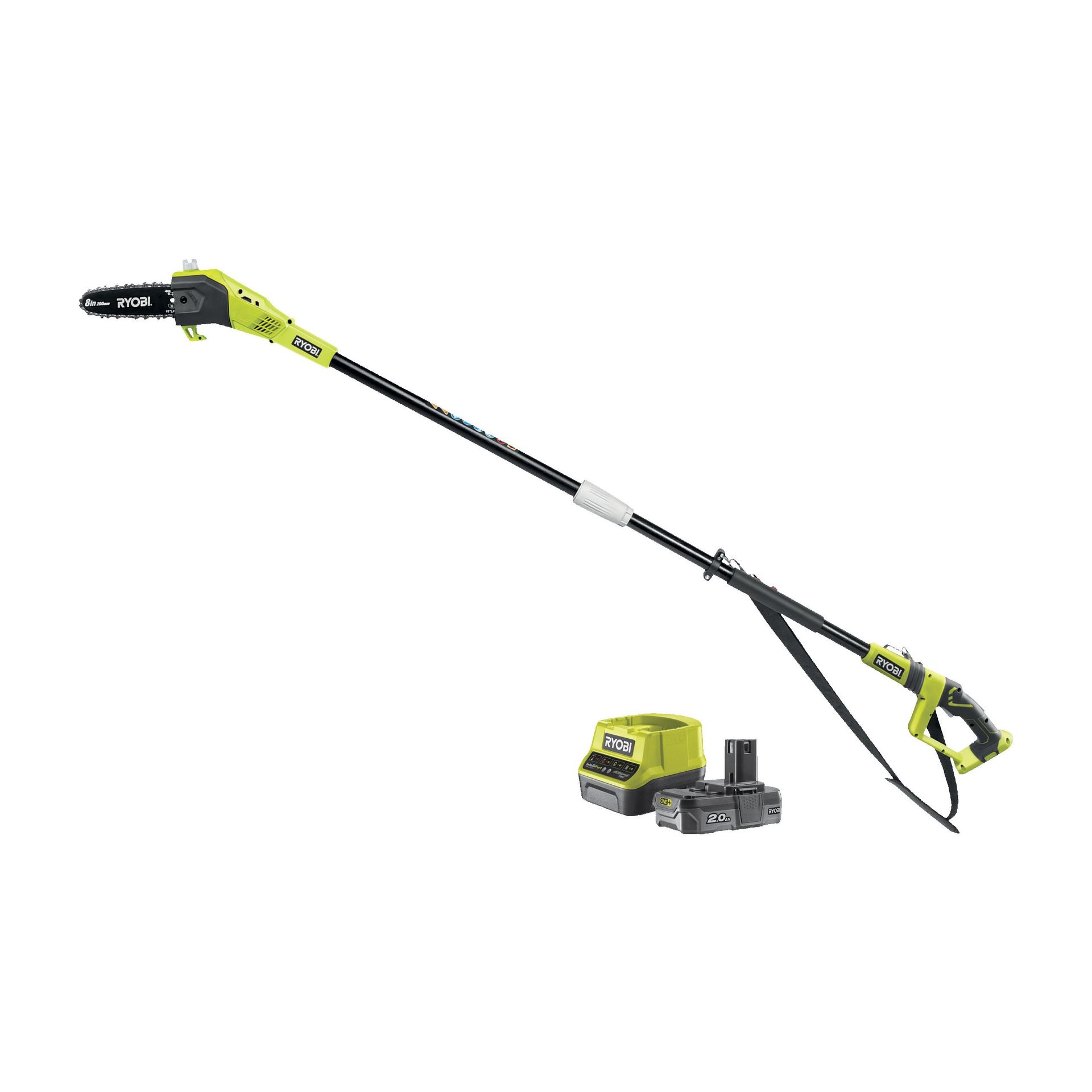 Ryobi Pilarka do gałęzi 18 V z prowadnicą 20 cm w zestawie z akumulatorem 2.0 Ah i ładowarką | RPP182020