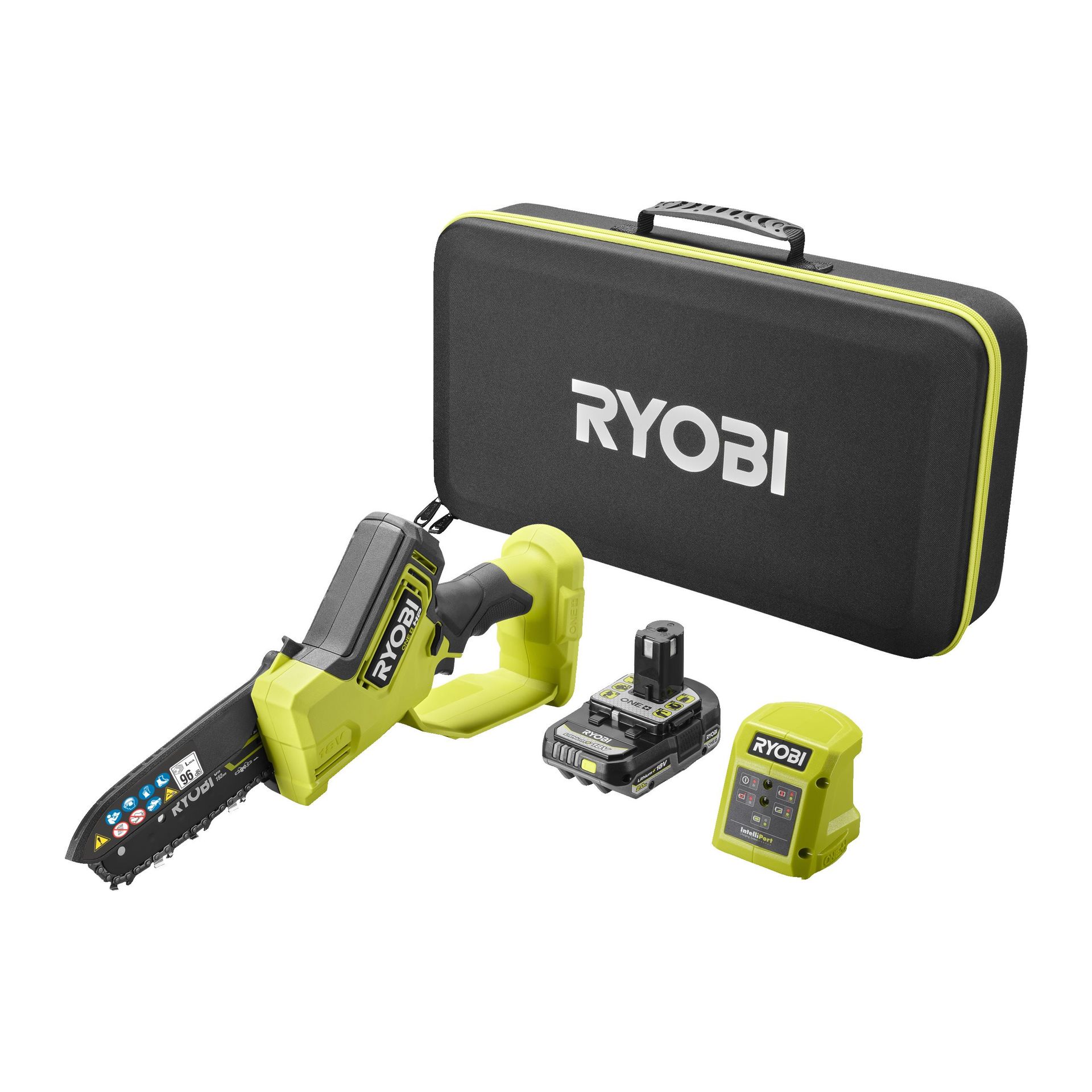 Ryobi Zestaw bezszczotkowa pilarka akumulatorowa 15 cm 18V HP (w zestawie akumulator 2.0Ah) | RY18PSX15A-120T