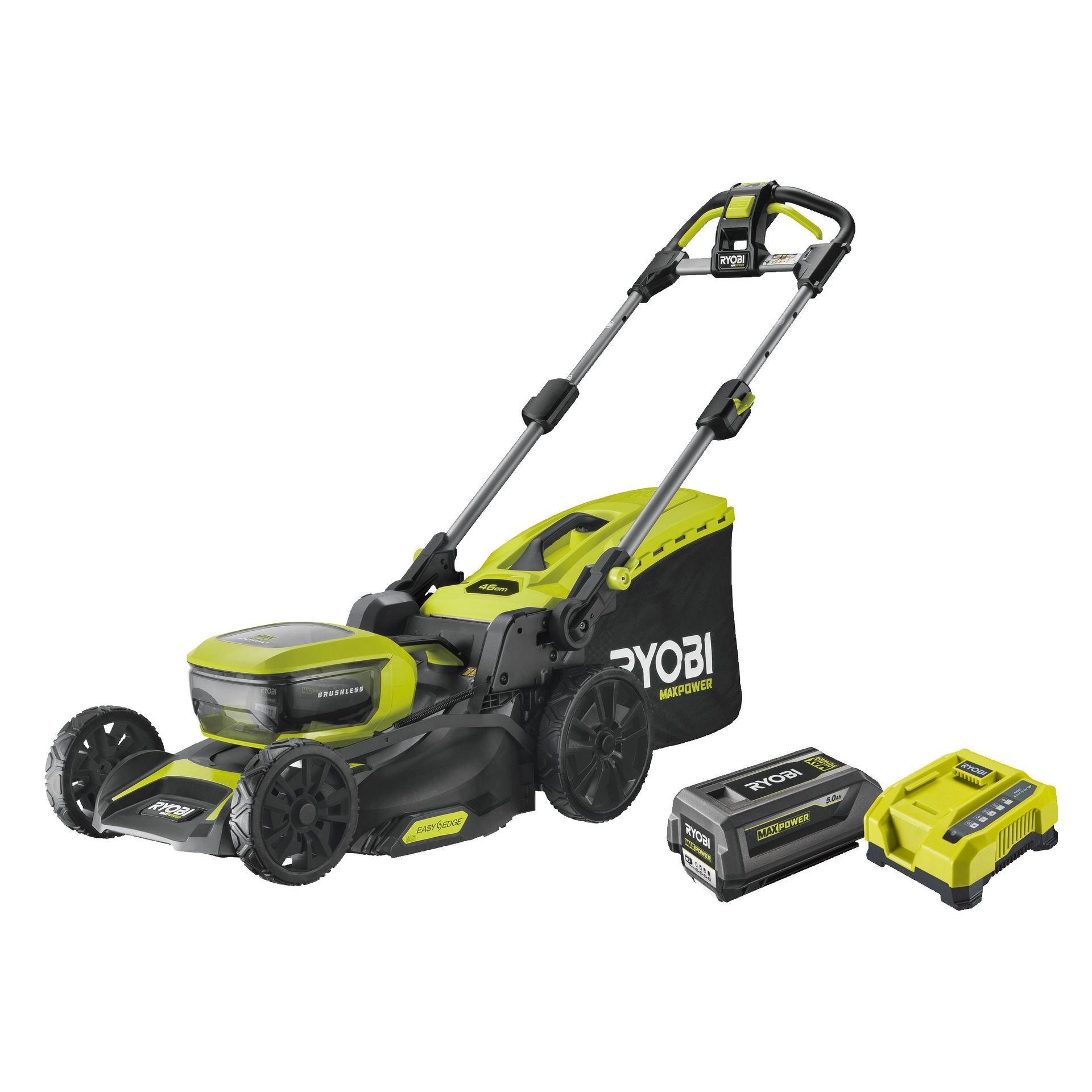 Ryobi Kosiarka bezszczotkowa  46 cm, akumulatorowa MAX POWER 36V, 5.0 Ah z ładowarką | RY36LMX46A-150