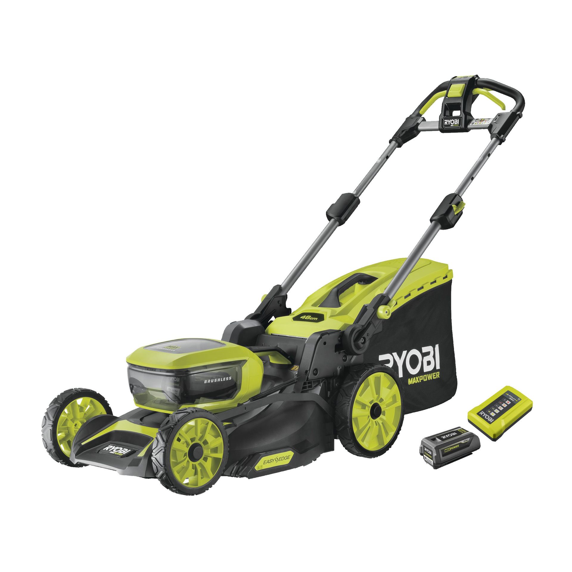 Ryobi Kosiarka bezszczotkowa 46 cm z napędem, akumulatorowa MAX POWER 36V, 5.0 Ah z ładowarką | RY36LMXSP46A-150