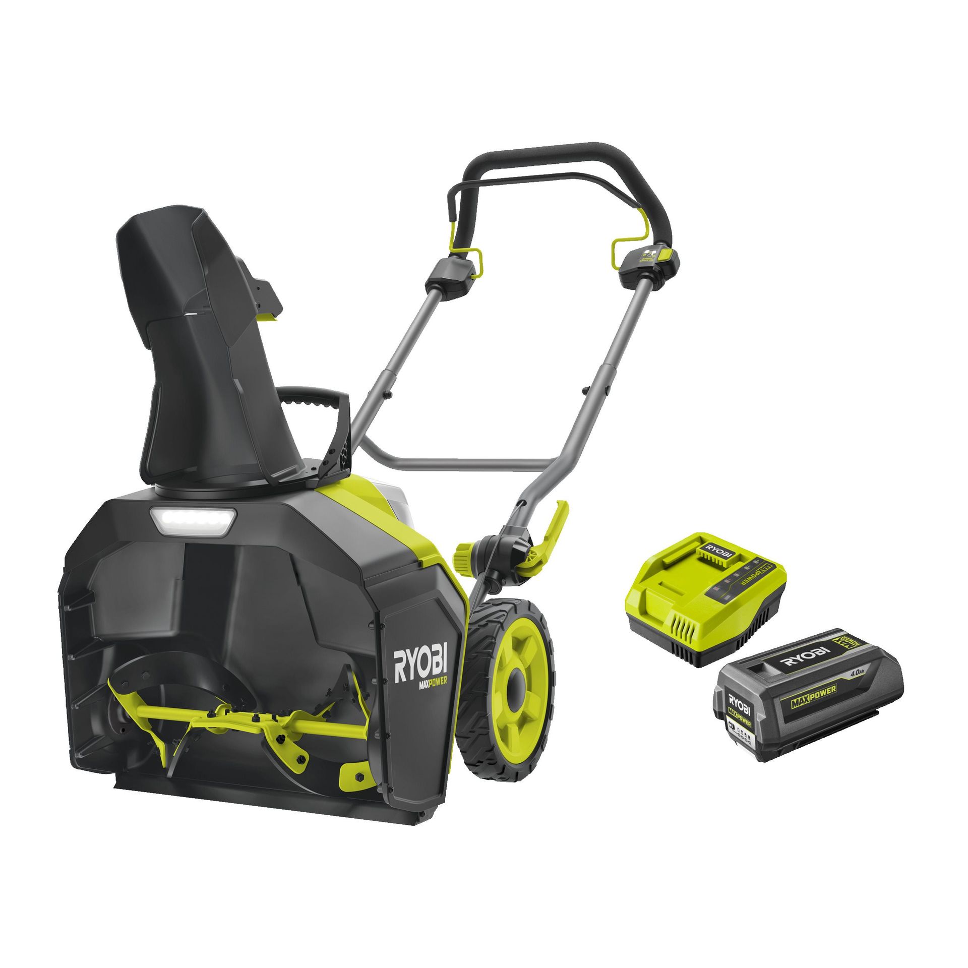 Ryobi Bezszczotkowa odśnieżarka 45 cm, MAX POWER 36V w zestawie z akumulatorem 4.0 Ah i ładowarką | RY36STX45A-140