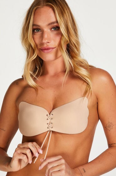 Hunkemöller Biustonosz push-up ze skrzydełkami Beżowy