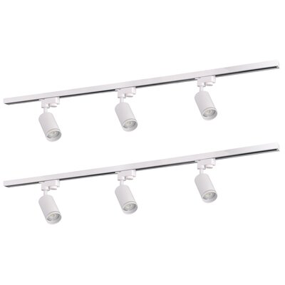 Zestaw 2m szynowy GOLD PARIS biały 6 x reflektor GU10 + 2 szyny 1m. + łącznik kątowy i prosty