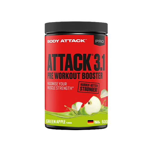 BODY ATTACK Attack 3.1 Pre Workout Booster - 600g - Green Apple