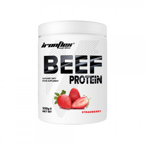 IRONFLEX Beef Protein - 500g - Strawberry - Białko Wołowe