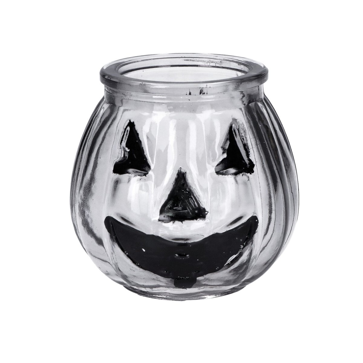 Świecznik Szklany Przeźroczysty Dynia Halloween