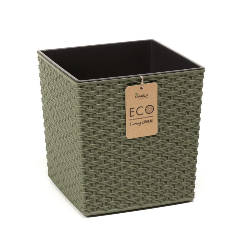 Zdjęcia - Doniczka JUKA   ECO 19 x 19 rattan zielony leśny Lamela 