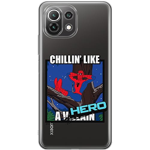 ERT GROUP etui na telefon Xiaomi 11 LITE 4G / 11 LITE 5G, case oryginalny i oficjalnie licencjonowany przez Marvel, wzór Spider Man 033, optymalnie dopasowane, plecki z TPU częściowo przeźroczyste