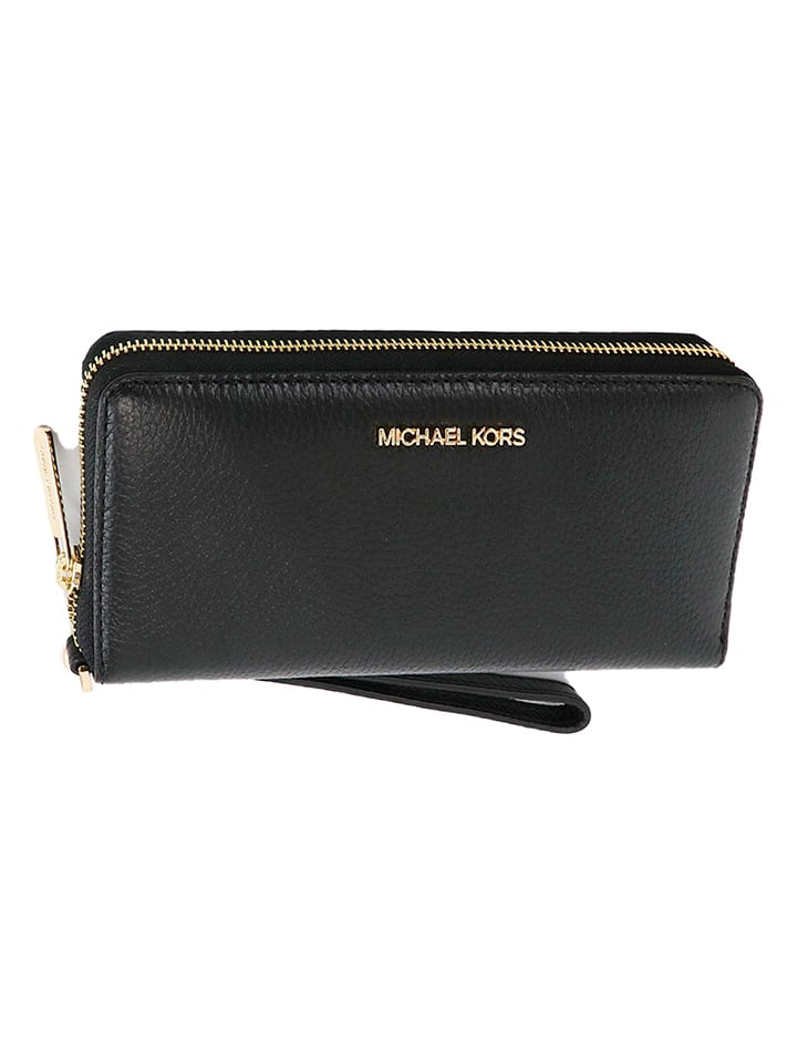 Michael Kors Skórzany portfel w kolorze czarnym - 21 x 9 x 4 cm