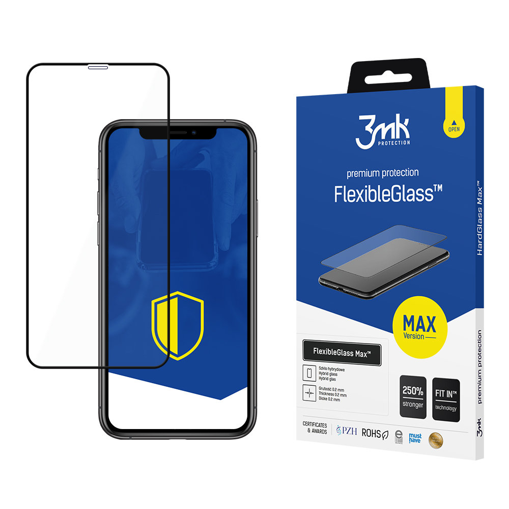 3MK, Apple iPhone Xr/11 Black FlexibleGlass Max