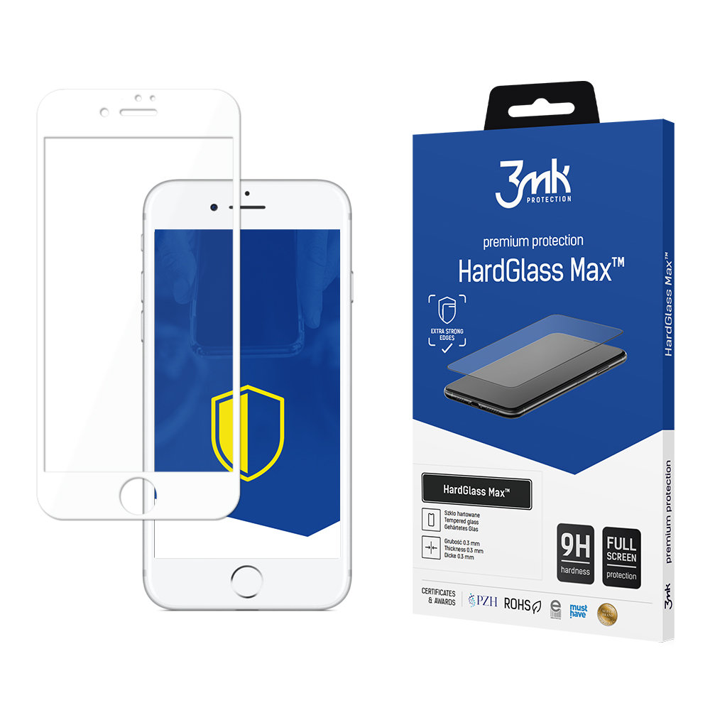 Szkło hartowane do Apple iPhone 7/8 3mk HardGlass Max White