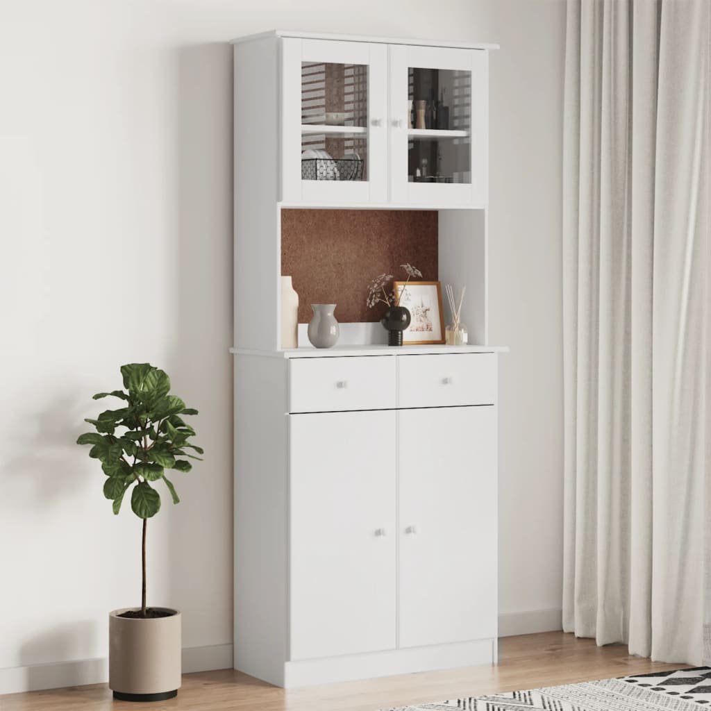 vidaXL Kredens ALTA, biały, 77x35x188 cm, lite drewno sosnowe