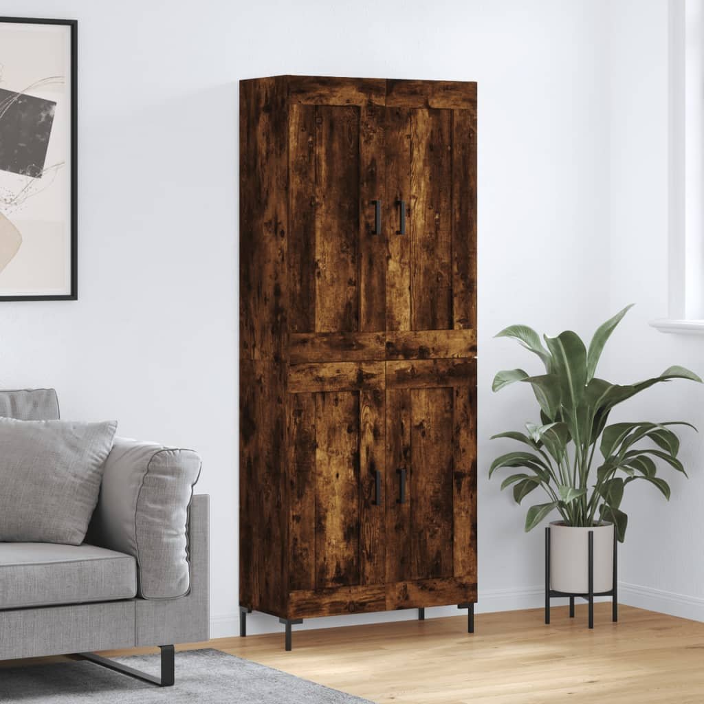 vidaXL Witrynka przydymiony dąb 69,5x34x180 cm materiał drewnopochodny