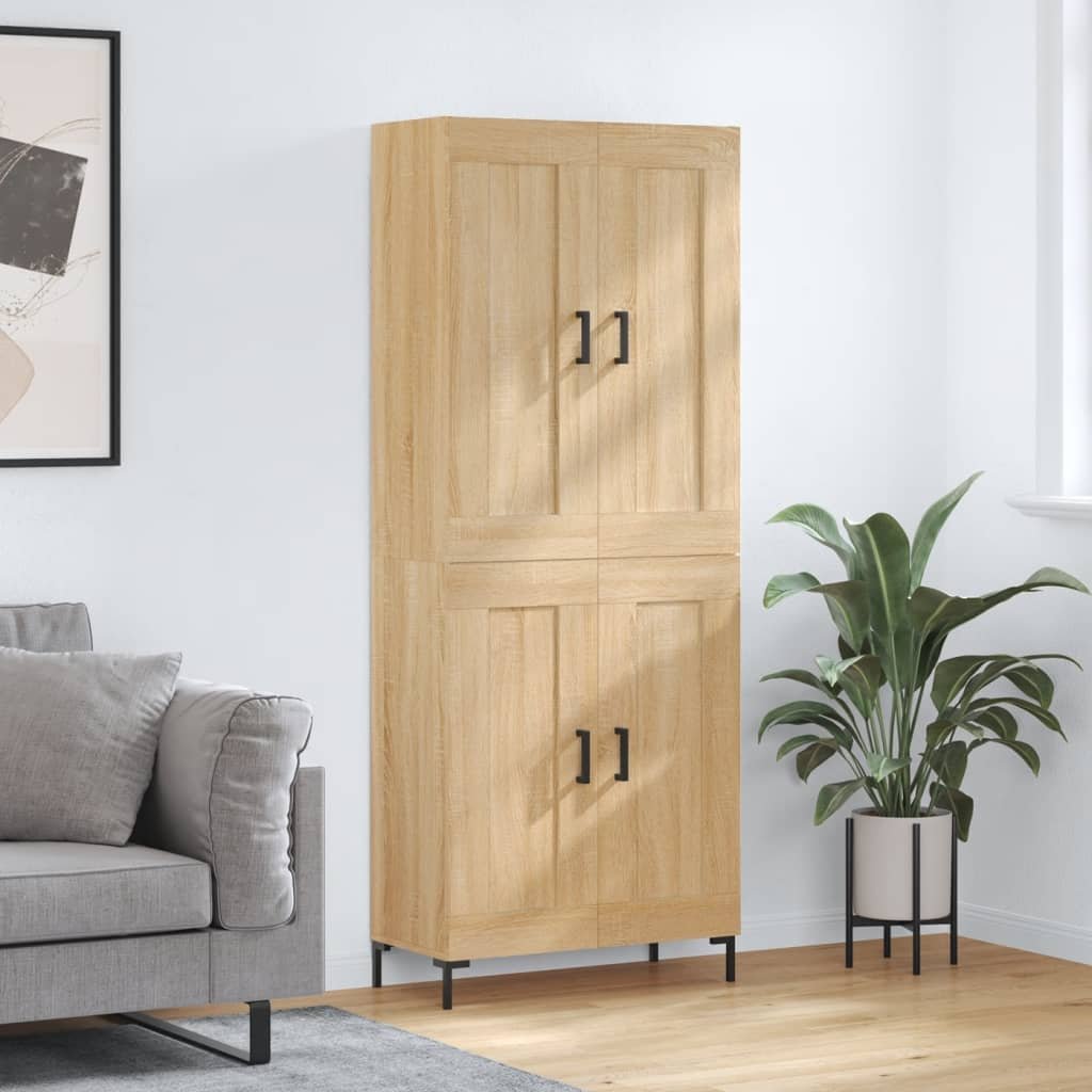vidaXL Witrynka, dąb sonoma, 69,5x34x180 cm, materiał drewnopochodny