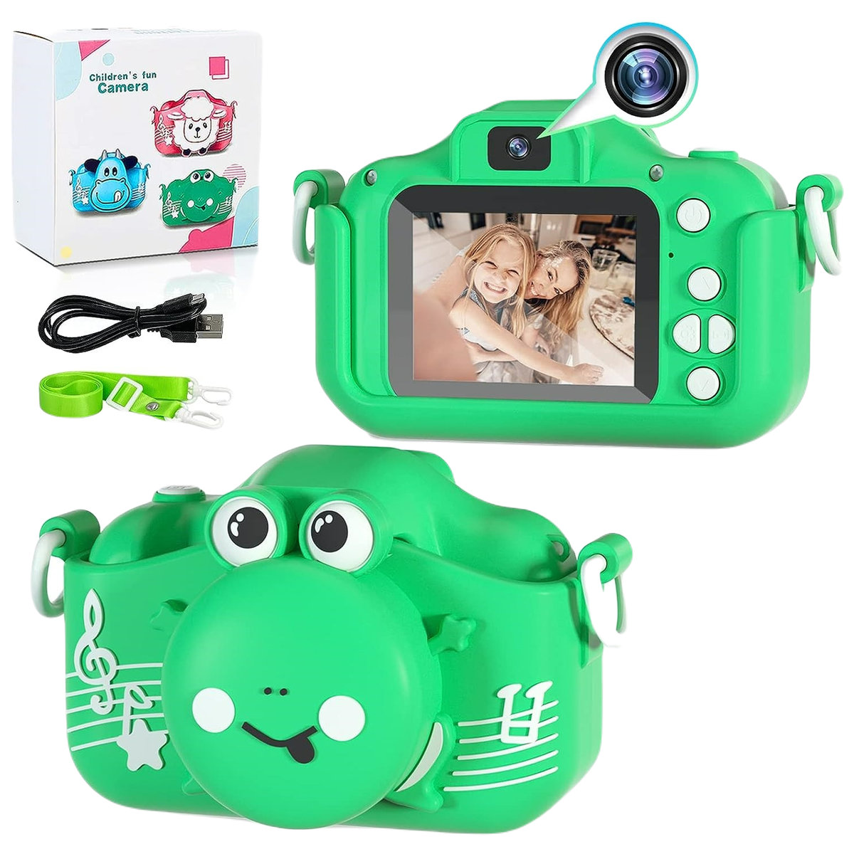 Aparat Cyfrowy Fotograficzny Dla Dzieci Żabka Karta 32Gb