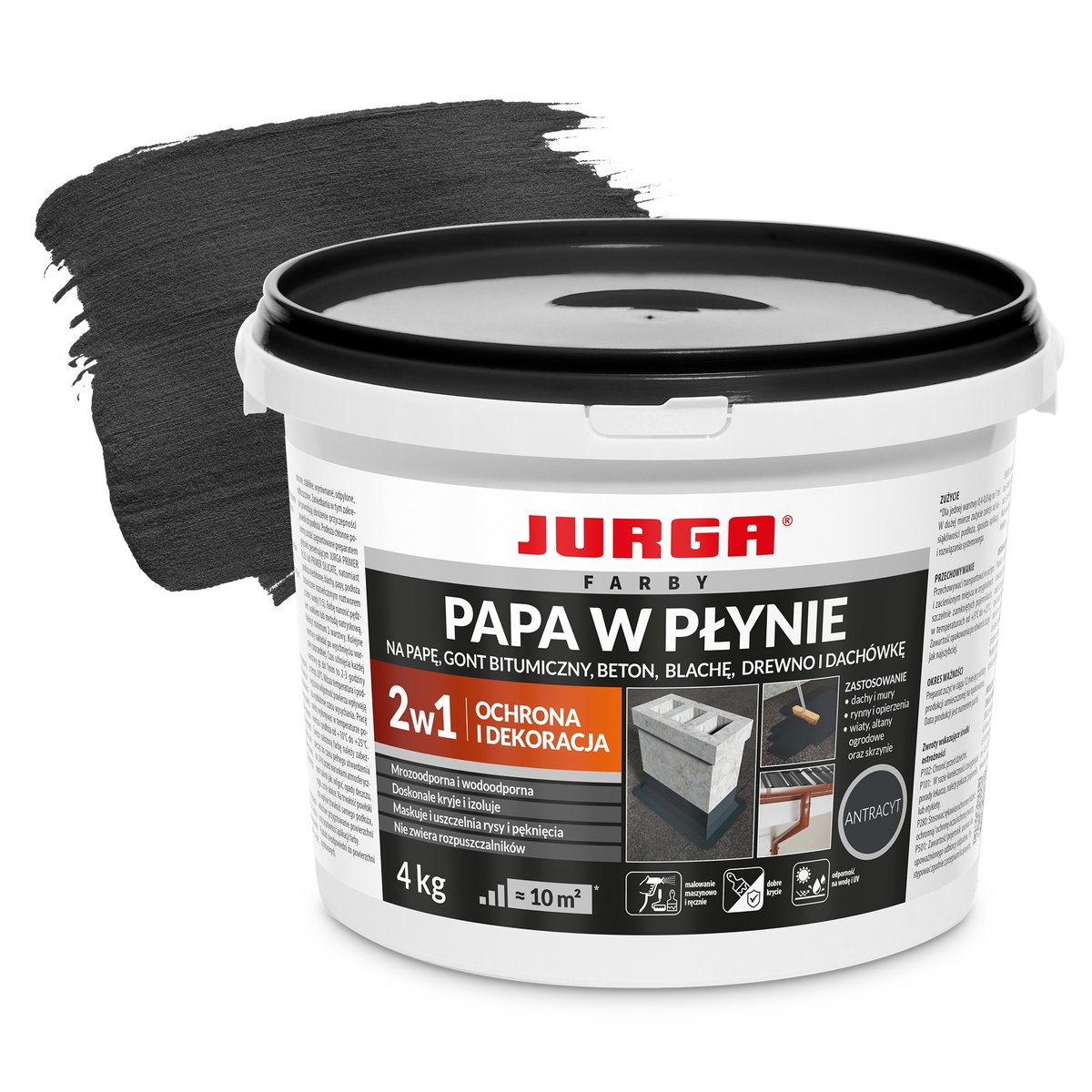 JURGA Papa w Płynie ANTRACYT Dekoracyjna 4 kg