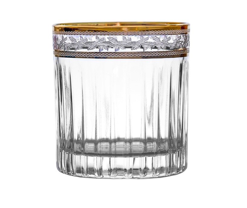 SZKLANKI WHISKY KRYSZTAŁ BOHEMIA DORATO 360 ML ZŁOTO X6