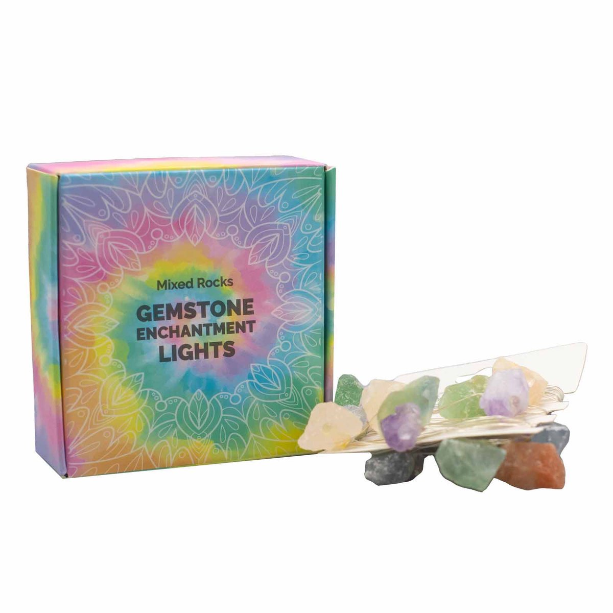 Girlanda Świetlna z Kamieni Naturalnych - Mix Kamieni