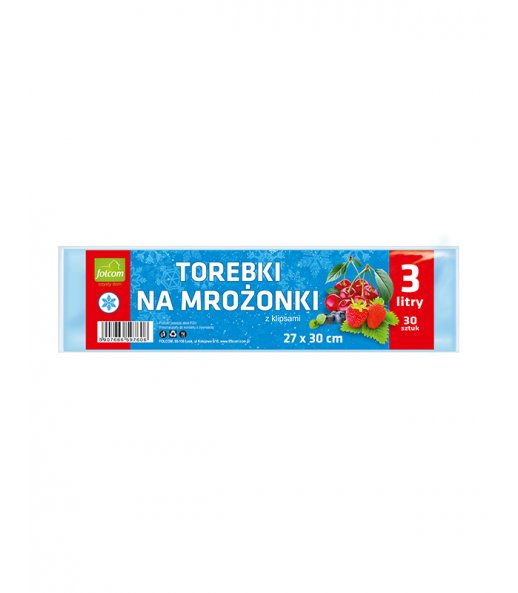 TOREBKI NA MROŻONKI Z KLIPSAMI 3 LITRY 27X30 30 SZTUK