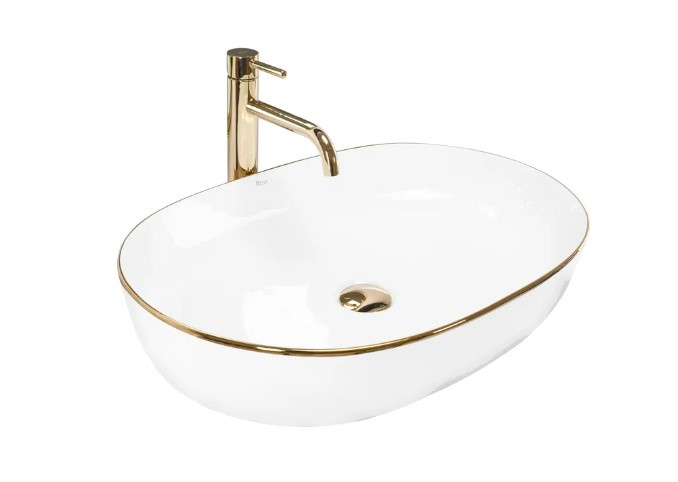 Rea Umywalka nablatowa Rea CLEO White Gold Edge REA-U6211