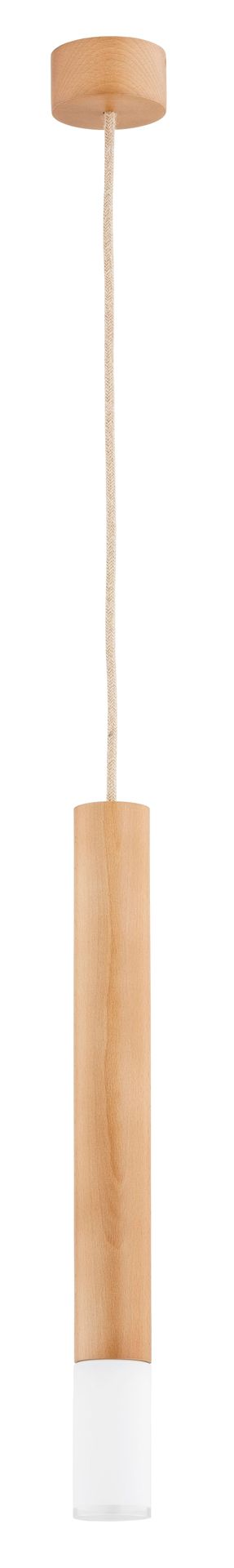 Smukła, drewniana lampa wisząca w kształcie tuby AL 61164 z serii ADORI