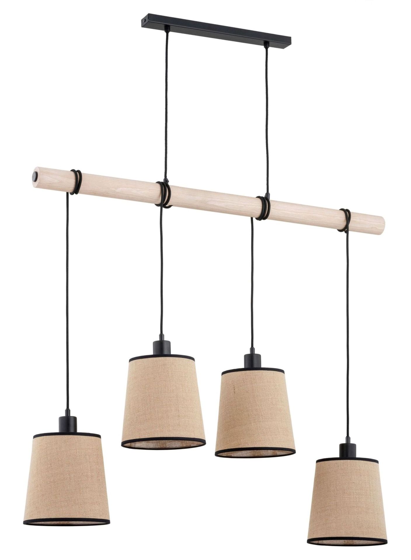 Lampa wisząca z drewnianą belką, nad stół AL 63160 z serii REJA