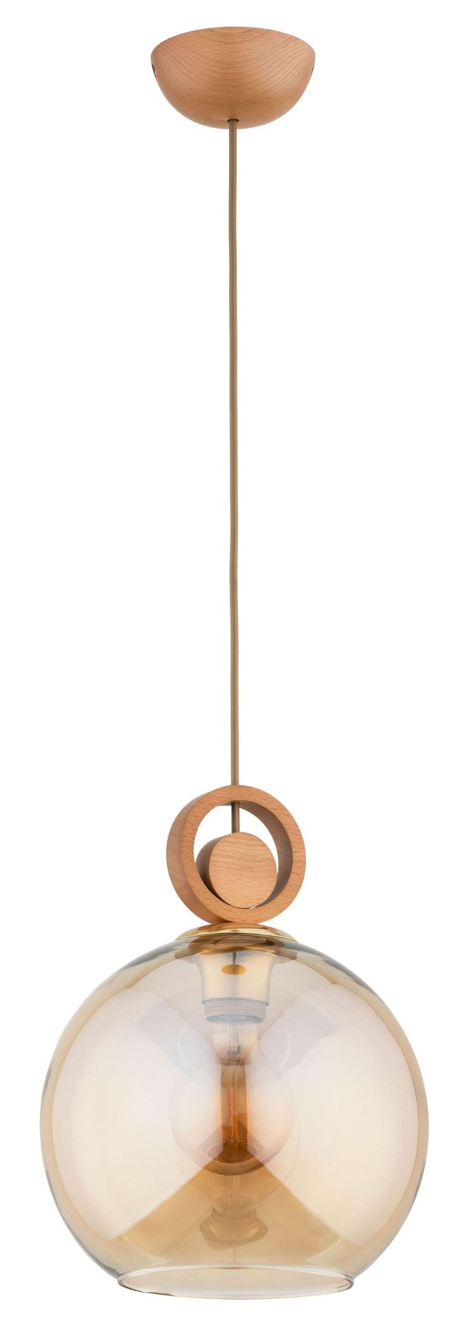 Brązowa lampa wisząca z kulistym kloszem AL 61184 z serii SARA