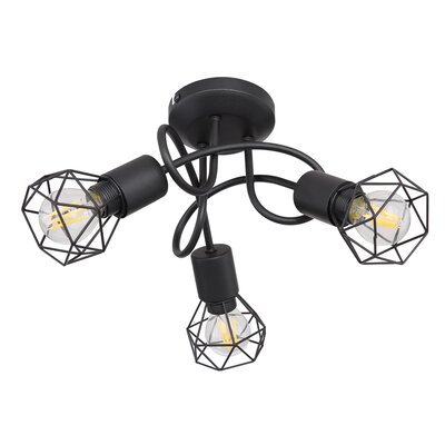 Globo Lighting Druciana LAMPA sufitowa XARA I 54802S-3D industrialna OPRAWA metalowe pręty czarne 54802S-3D