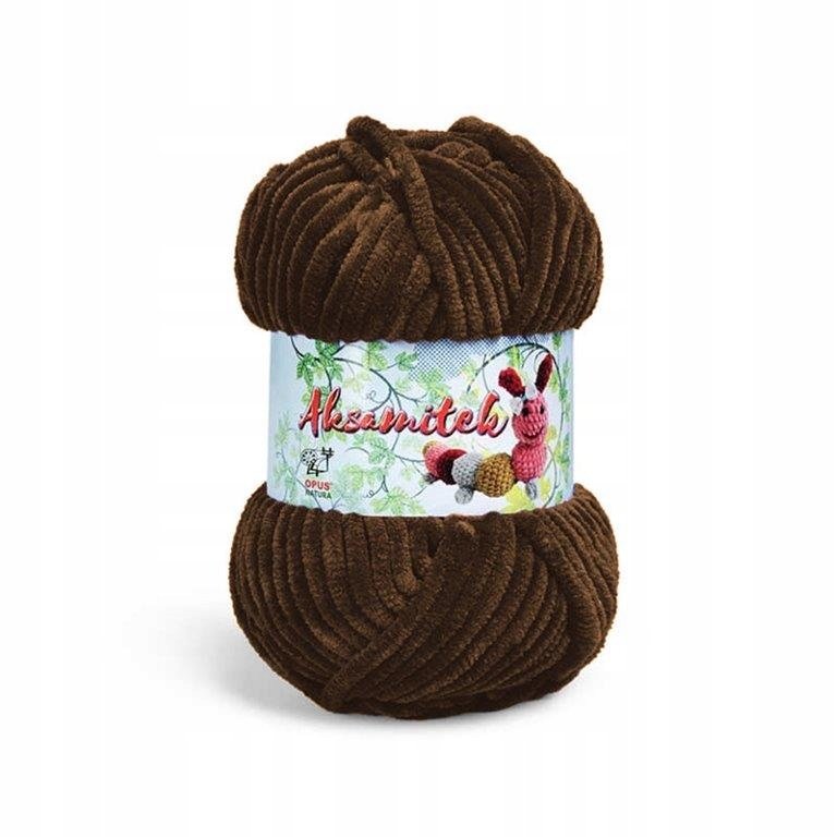 Włóczka Aksamitek Opus Kolor Ciemny Brązowy 217